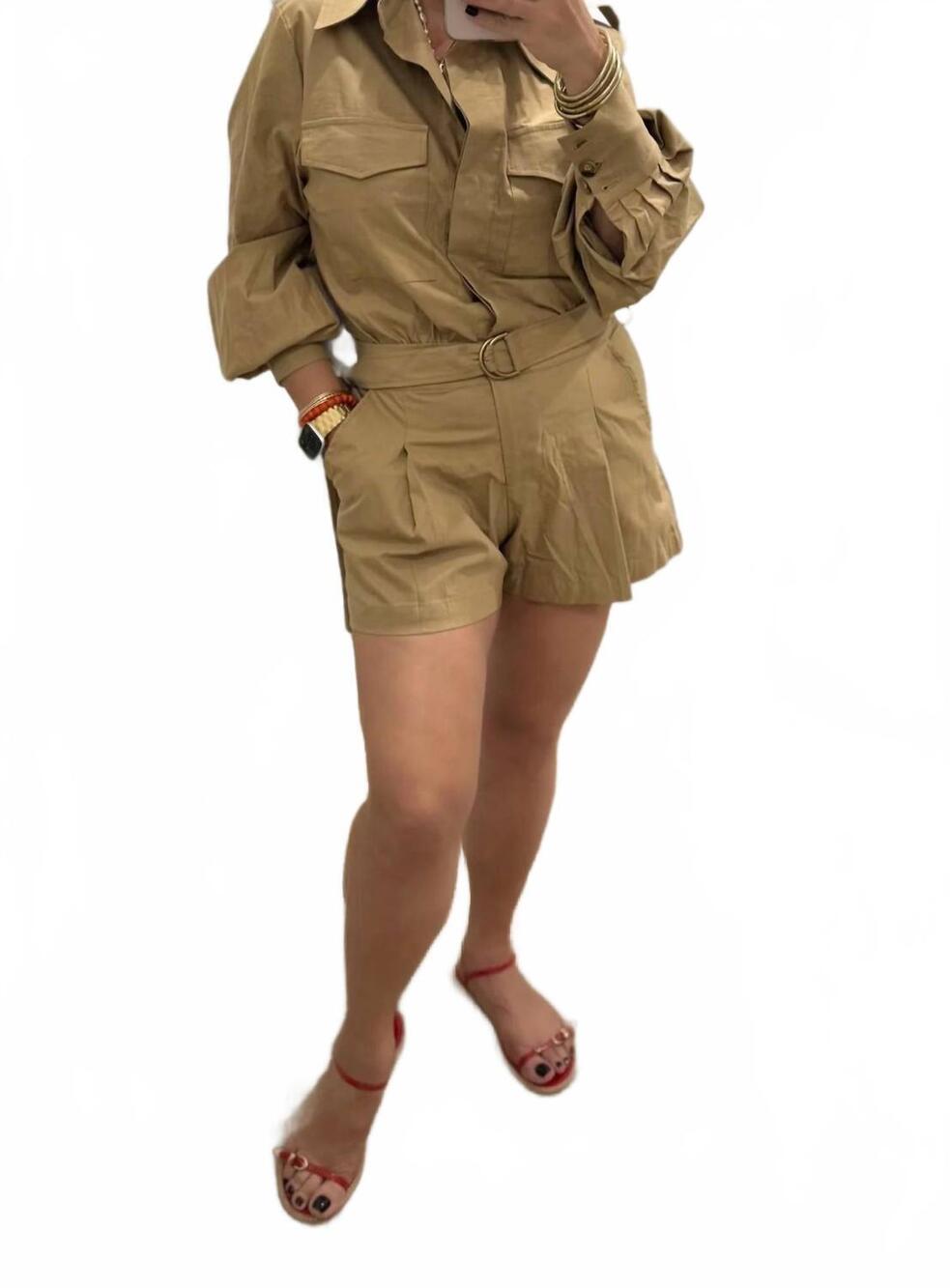 NEW PEEKSKILL journey romper in beige